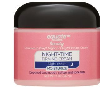 Equate Night Time Firming Moisturize Face Cream, All Skin Types, Fine Lines & Wrinkles, 2 oz