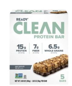 Ready Nutrition Dark Chocolate Sea Salt Clean Protein Bar, 5 Count