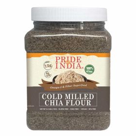 Raw Black Chia Seed Meal Flour - Cold Milled - Omega-3 & Fiber Superfood, 2 Pound (32oz) Jar