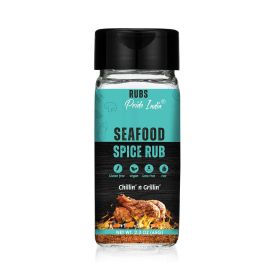 Pride of India Seafood Spice Rub 2.3 oz (65 gm) w/ Convenient  Dual Sifter Cap Savory Salty All Purpose Seasoning | Used for Grilling Marinating