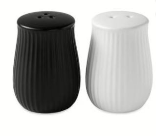 Thyme & Table 2 Piece Ceramic Salt and Pepper Shakers, Black