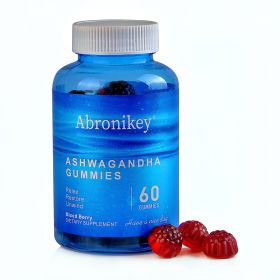 Abronikey Ashwagandha Vitamin D Gummy Mixed Berry, KSM-66, Vegan,Plant Based, Non-GMO, Gluten-Free Gelatin Free (Option: One bottle)