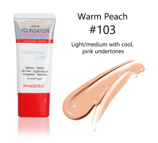 Matte, Silky, Tube Liquid Foundation, Ladies Products (Option: 103 Warm Peach)