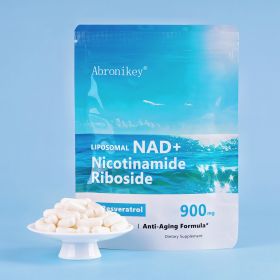 Abronikey NAD  Supplement With NicotinamideRiboside,Resveratrol,Quercetin  NR900 By NZEN 80 Capsules (Option: One)