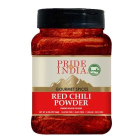 Pride of India – Red Chili Ground – Traditional Indian Spice – Ideal for Gourmet & Savory Dishes Dishes – GMO/Gluten Free – Easy to Use - 2.5 oz. Smal (size: 8 oz)